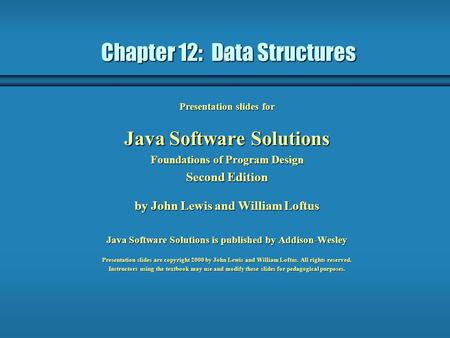 Chapter 12: Data Structures