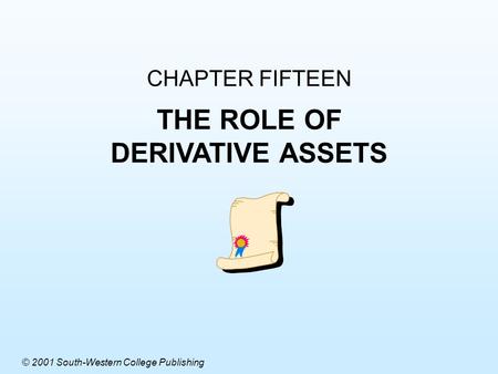 CHAPTER FIFTEEN THE ROLE OF DERIVATIVE ASSETS © 2001 South-Western College Publishing.