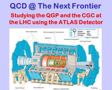 The Next Frontier Studying the QGP and the CGC at the LHC using the ATLAS Detector.