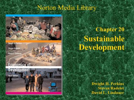 Chapter 20 Sustainable Development Norton Media Library Dwight H. Perkins Steven Radelet David L. Lindauer.