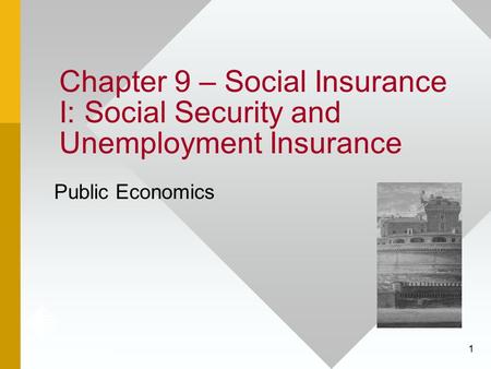 Chapter 9 – Social Insurance I: Social Security and Unemployment Insurance Public Economics.