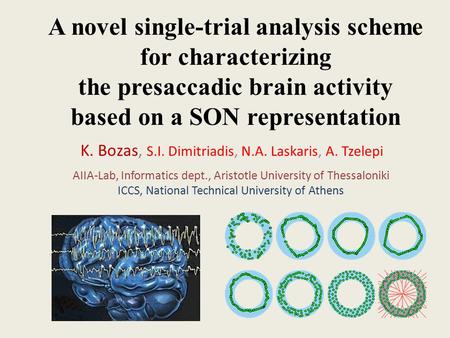 A novel single-trial analysis scheme for characterizing the presaccadic brain activity based on a SON representation K. Bozas, S.I. Dimitriadis, N.A. Laskaris,