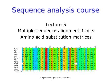 Sequence analysis course