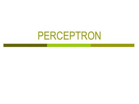 PERCEPTRON. Chapter 3: The Basic Neuron  The structure of the brain can be viewed as a highly interconnected network of relatively simple processing.