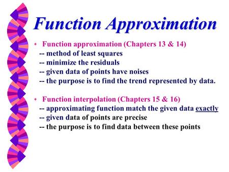 Function Approximation
