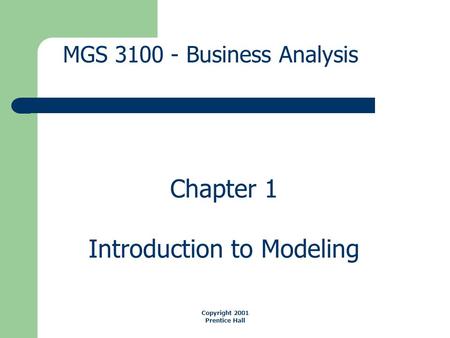 Introduction to Modeling