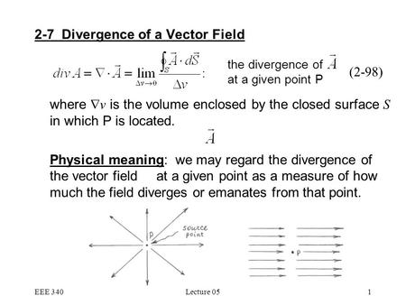2-7 Divergence of a Vector Field