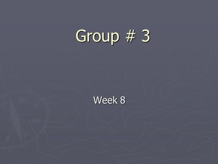 Group # 3 Week 8. Progress so far ► Writing the main program in PC ► Writing code in VB to interprets NMEA statement ► Design the interface for the program.