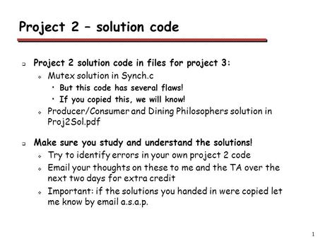 Project 2 – solution code