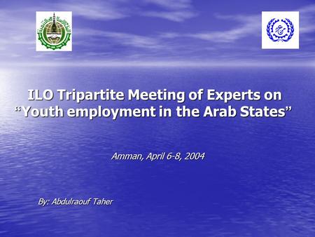 ILO Tripartite Meeting of Experts on “ Youth employment in the Arab States ” By: Abdulraouf Taher Amman, April 6-8, 2004.