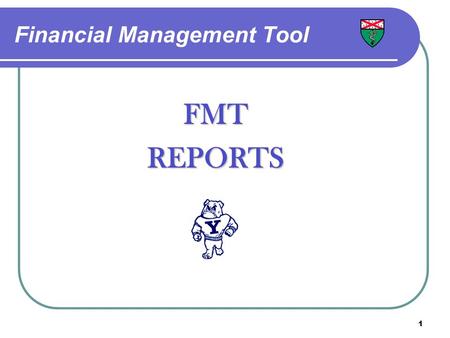 1 Financial Management Tool FMTREPORTS. 2 FMT has a powerful, flexible and user friendly reporting capability that presents data in an attractive format.