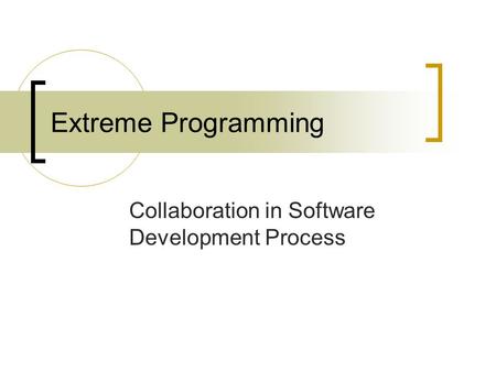 Extreme Programming Collaboration in Software Development Process.