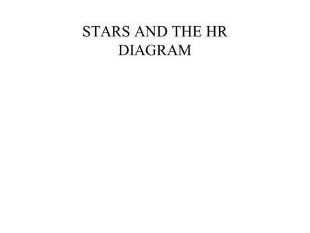 STARS AND THE HR DIAGRAM. STAR IS A LARGE SELF-LUMINOUS, GASEOUS SPHERE IN STEADY STATE EQULIBRIUM STELLAR STRUCTURE CONTROLLED BY 1.HYDROSTATIC EQUILIBRIUM.