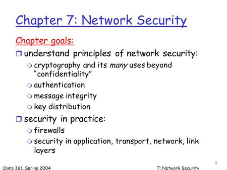 Chapter 7: Network Security