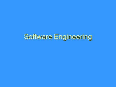 Software Engineering.
