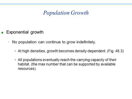 Population Growth Exponential growth