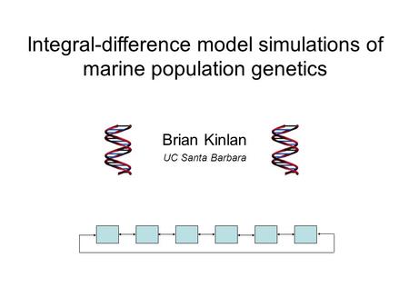Brian Kinlan UC Santa Barbara Integral-difference model simulations of marine population genetics.