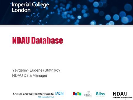 NDAU Database Yevgeniy (Eugene) Statnikov NDAU Data Manager.