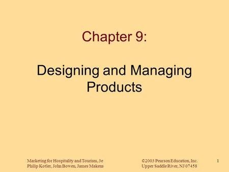 Chapter 9: Designing and Managing Products