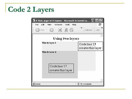Code 2 Layers. Step 1 Using 2 Layers Step 2: There are 2 layers Using 2 Layers.