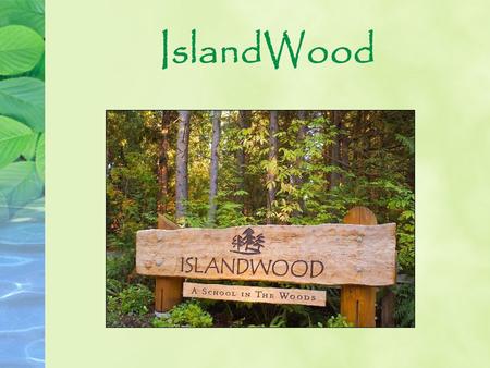 IslandWood. School Overnight Program Primary focus is to provide residential learning experiences for 4 th – 6 th graders Project-based field work Close.