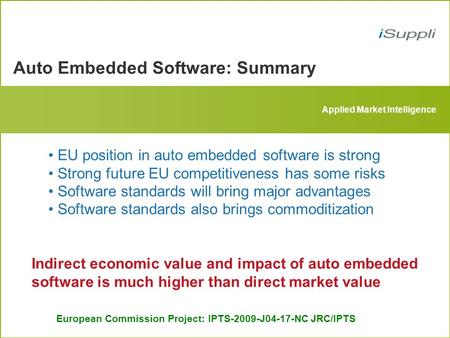 Auto Embedded Software: Summary
