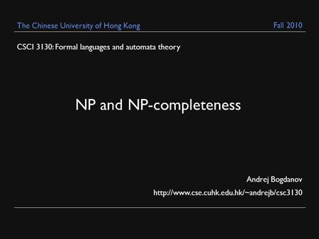 NP and NP-completeness
