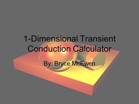 1-Dimensional Transient Conduction Calculator