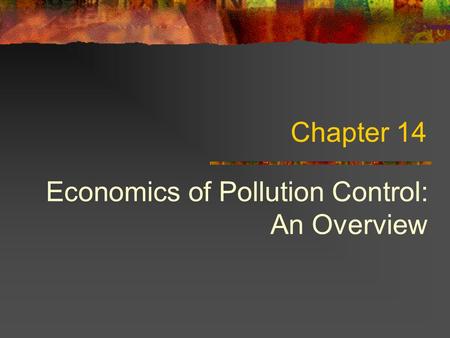 Economics of Pollution Control: An Overview