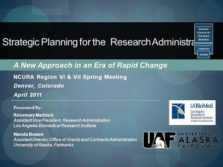 Strategic Planning for the Research Administrator: