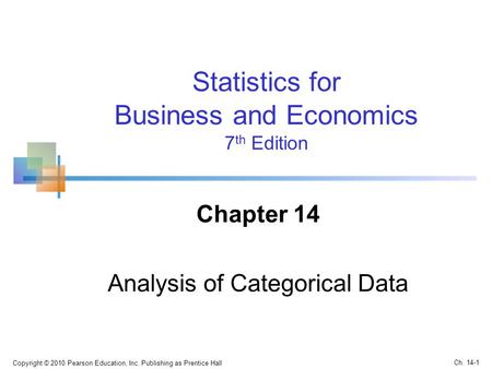 Chapter 14 Analysis of Categorical Data