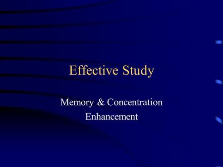 Effective Study Memory & Concentration Enhancement.