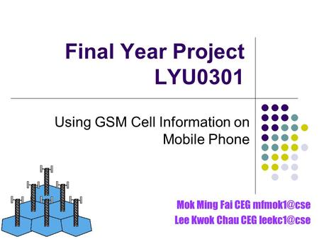 Final Year Project LYU0301 Using GSM Cell Information on Mobile Phone Mok Ming Fai CEG Lee Kwok Chau CEG