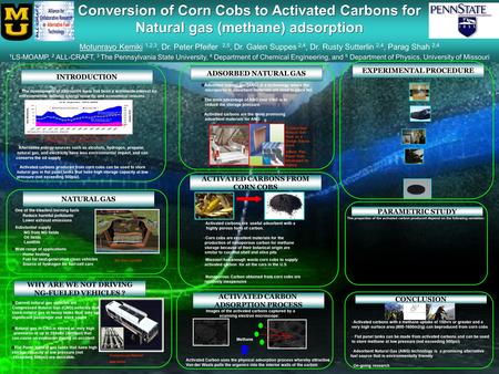 Conversion of Corn Cobs to Activated Carbons for Natural gas (methane) adsorption Conversion of Corn Cobs to Activated Carbons for Natural gas (methane)