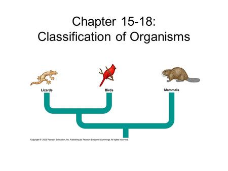 Chapter 15-18: Classification of Organisms. Taxonomy Classification & naming of life Carolus (Carl) Linnaeus –Binomial nomenclature.