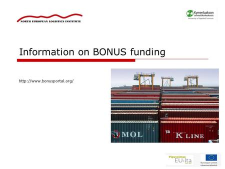 Information on BONUS funding