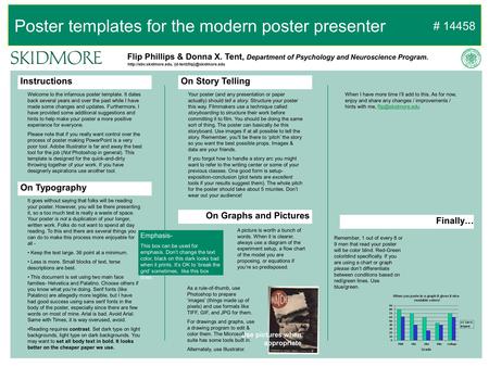 Poster templates for the modern poster presenter Instructions Flip Phillips & Donna X. Tent, Department of Psychology and Neuroscience Program. Emphasis-