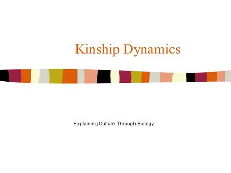 Kinship Dynamics Explaining Culture Through Biology.