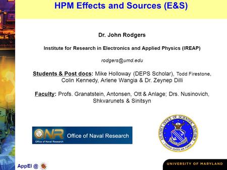 HPM Effects and Sources (E&S)