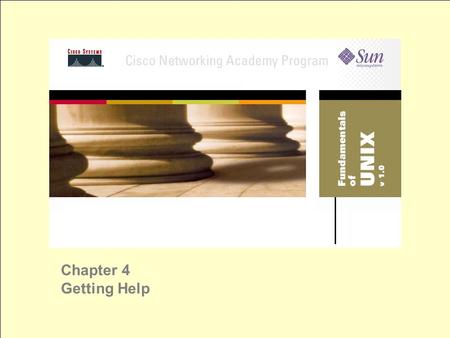Chapter 4 Getting Help. Using CDE Help Help Manager – primary help tool SunSolve Online – Web-based online help from Sun Solaris Support – Web-based Sun.
