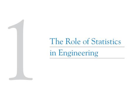 1-1 The Engineering Method and Statistical Thinking Engineers solve problems of interest to society by the efficient application of scientific principles.