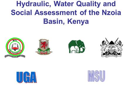 Hydraulic, Water Quality and Social Assessment of the Nzoia Basin, Kenya.