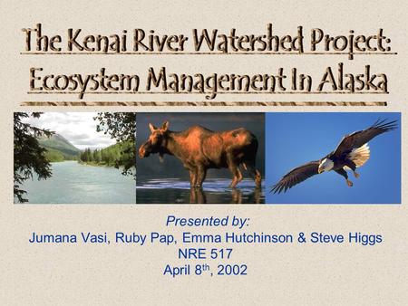Presented by: Jumana Vasi, Ruby Pap, Emma Hutchinson & Steve Higgs NRE 517 April 8 th, 2002.