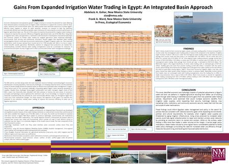 Gains From Expanded Irrigation Water Trading in Egypt: An Integrated Basin Approach Abdelaziz A. Gohar, New Mexico State University Frank.