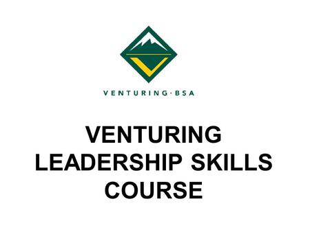 VENTURING LEADERSHIP SKILLS COURSE. Session IV: Synergism Venturing on the Moon.