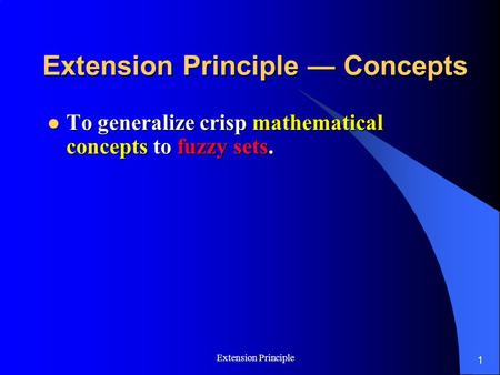 Extension Principle — Concepts