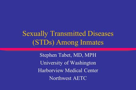 Sexually Transmitted Diseases (STDs) Among Inmates