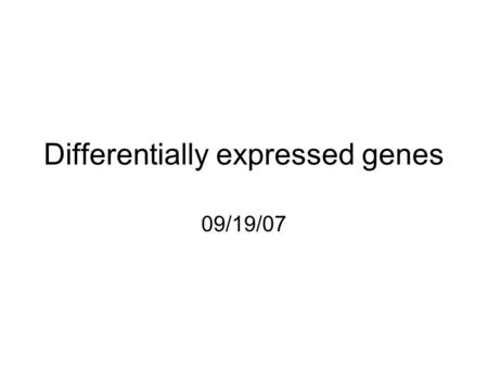 Differentially expressed genes