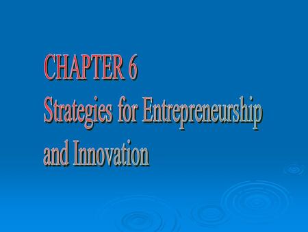 Strategies for Entrepreneurship