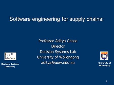 Software engineering for supply chains: